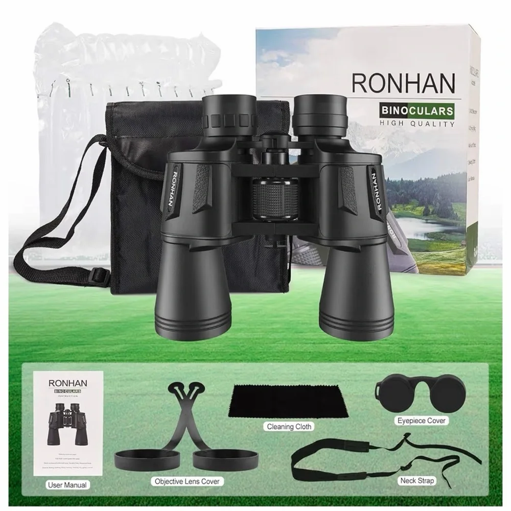 Black Binoculars for Adults High Powered